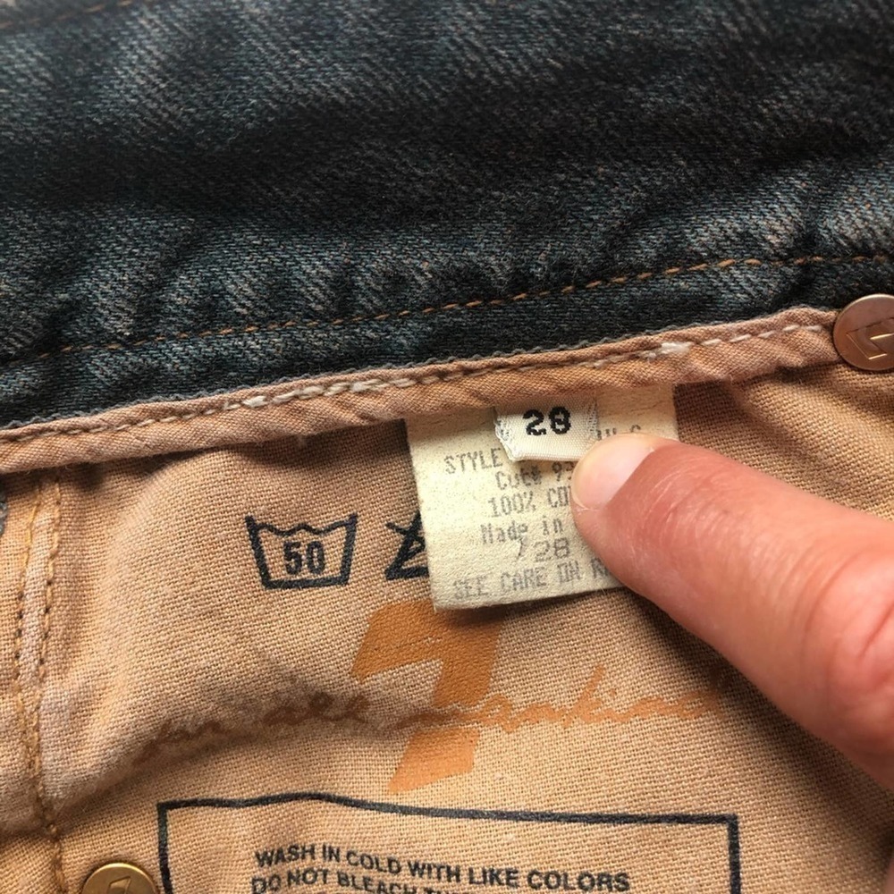 7 for All Mankind Denim Jean Mini Skirt Size 28 Blue Gray Acid Wash - Picture 5 of 13